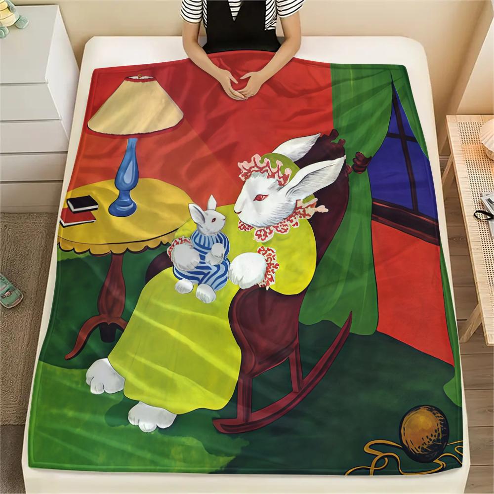 1PC Goodnight Moon Print Flannel Blanket, High quality All Seasons, Home Decor, Warmth and Comfort, Perfect for Christmas Gifts