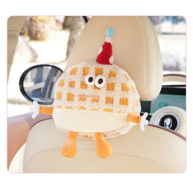 Cute Cartoon Plush Little Monster Tissue Box Holder For Car And Home