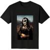 Рок-н-ролльная группа Kiss Хэллоуин Картина Мона Лиза Повседневная Цифровая Чистая Тяжелая 100% Хлопок Футболка