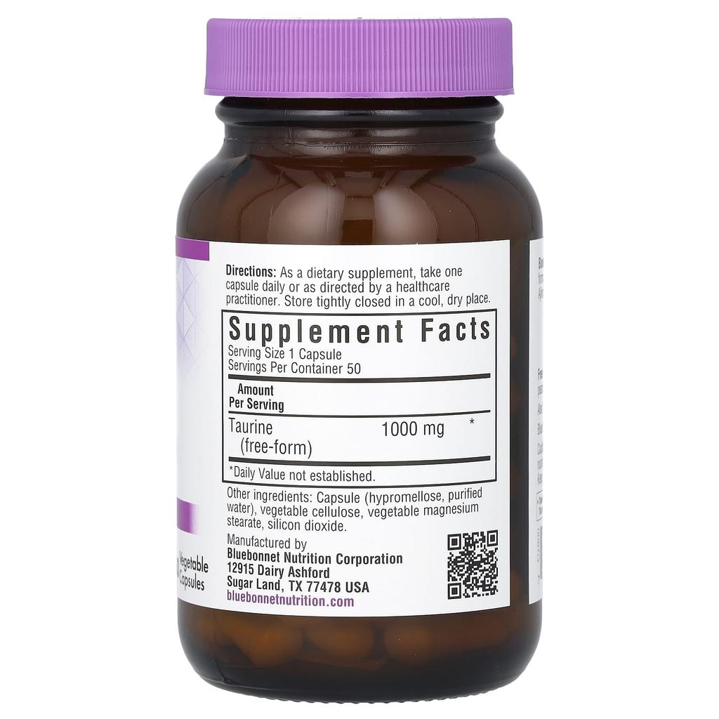 Taurine, 1,000Mg, 50 Veggie Capsules