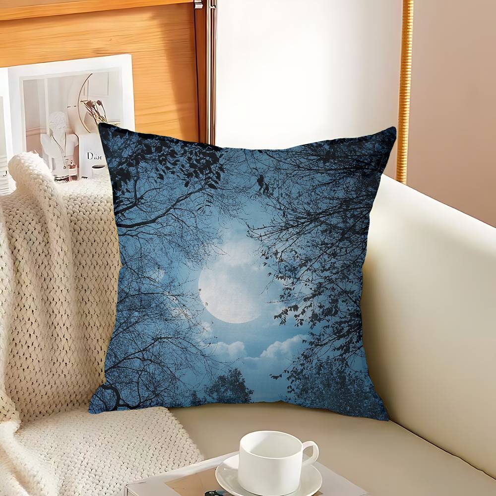 Aesthetic Moonlight Pattern Cushion Cover Car Throw Pillow Case For Sofa Car Christmas Gift 40X40Cm 45X45Cm