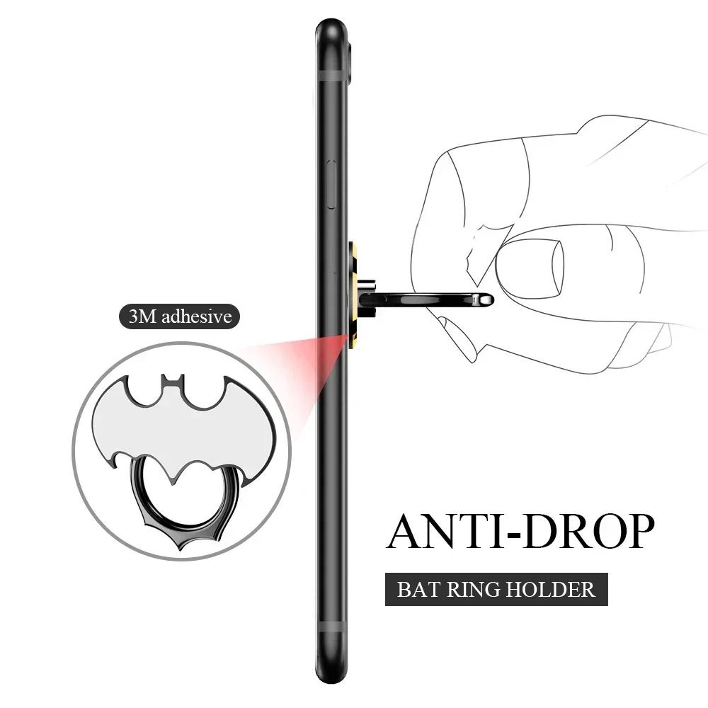 Oatsbasf Bat Finger Ring Phone Holder Luxury Desktop Phone Stand for iPhone 17 16 15 Pro Max Xiaomi Metal 360° Rotatable Mount