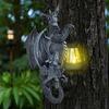 Fairy Garden Solar Light Solar-powered Dragon Statue Garden Ornament with Led Glow Weather-resistant Resin Fantasy Decor Outdoor