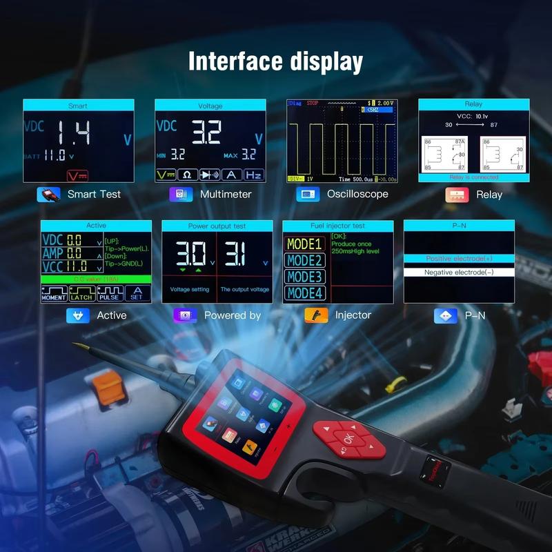 Newest Topdiag P200 Power Circuit Probe Kit Test Circuit Breaker Finder Tool Relay Tester Multi-meter Oscilloscope Fuel Injector