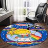 Rainbow Adventure Round Rug for Livingroom,Bedroom, Palyroom, Chair Rug, Area rug, Circle Carpet, Large Size Fan Christmas gift