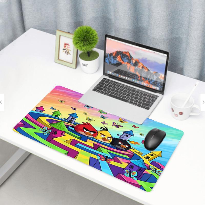 Angry Birds Print Mouse Pad, Anti‑Slip Desktop keyboard Mat, for PC Laptop Gaming Working Daily Use, Cool Festival Surprise Gift