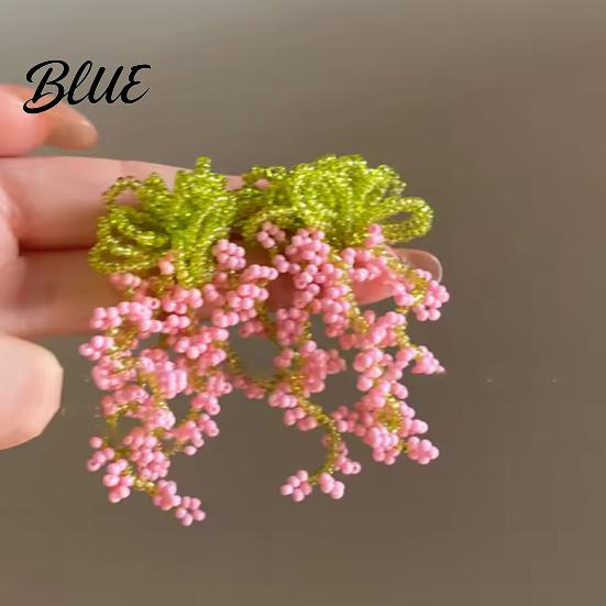 Праздничные серьги с кисточками, цветок из бусин, свисающий, нить из бусин, уникальные