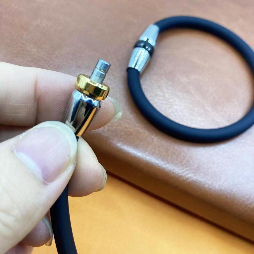 Универсальный немагнитный силиконовый спортивный чокер с золотым титановым кольцом и амулетом Будды