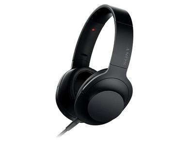 Sony Наушники на съемном пульте ДУ и микрофоне угольно-черные B h.ear MDR-100A Совместимые с высоким разрешением, герметичные, складные,