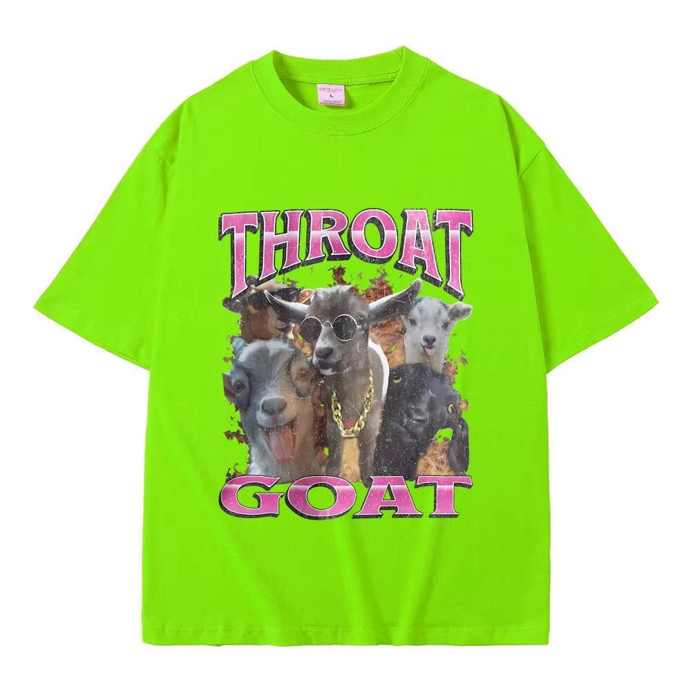 Funny Throat Goat Graphic Print TShirt Male Fashion Oversized Streetwear Unisex Unisex Casual High Quality Pure Cotton Short Sleeve