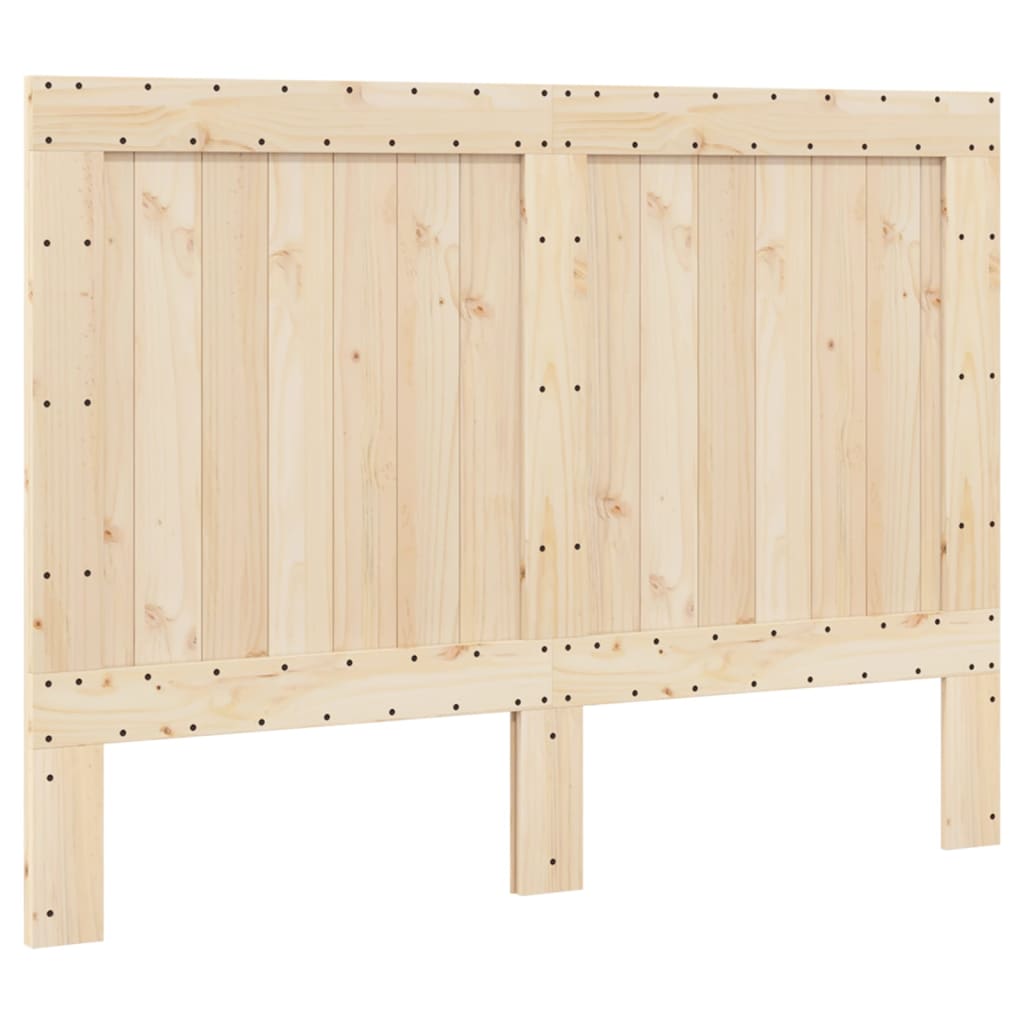Vidaxl Rama Łóżka Z Wezgłowiem, Szara, 140X200 Cm, Lite Drewno Sosnowe