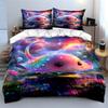 Colorful stingray with bubbles. Bedding sets Duvet cover sets Duvet covers Pillowcases(1 * Duvet Cover 2 * Pillowcases without duvet insert)