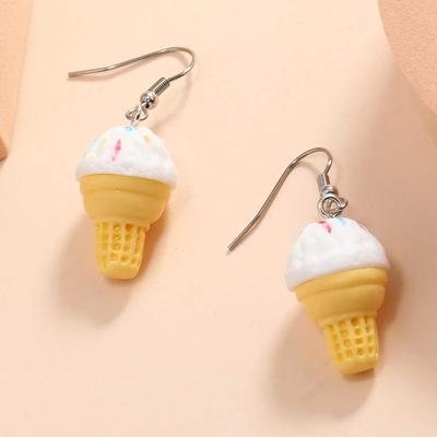 Креативные модные серьги-кольца Cone, персонализированные серьги-крючки в виде белого летнего мороженого