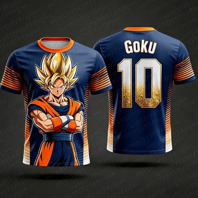 2026 Новая мужская футболка с 3D-печатью Dragon Ball Goku, детская футболка с аниме, специальная футбольная футболка