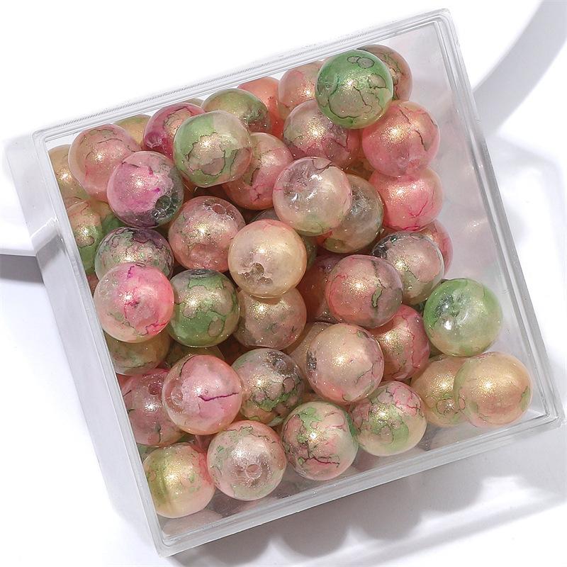 10 мм стеклянные бусины-попки Halo Inside Broken Round Бусины из глазури Ретро-бисер ручной работы Diy Ice Crack Jewelry Бусины-попки для изготовления ювелирных изделий