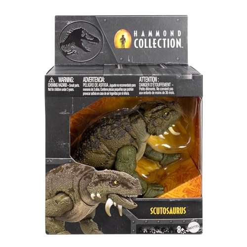 Mattel JURASSIC WORLD Hammond Collection Scutosaurus Children's Figure Dinosaur Toy Moving Large Total Length: Approx. 14cm Ages 8 and Up Green JDJ08