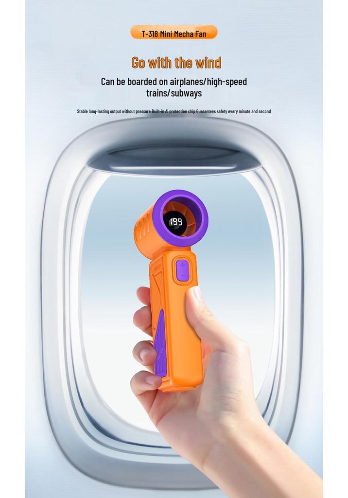 2026 Mini Portable High-Speed Cooling Fan with Long Battery Life & Digital Display