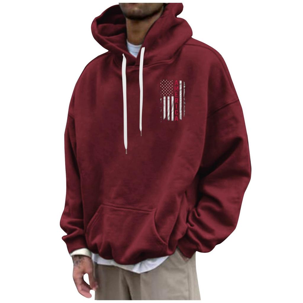 Men's Loose Printed Hooded Sweatshirt Men's Casual Fashion Sports Sweatshirt
