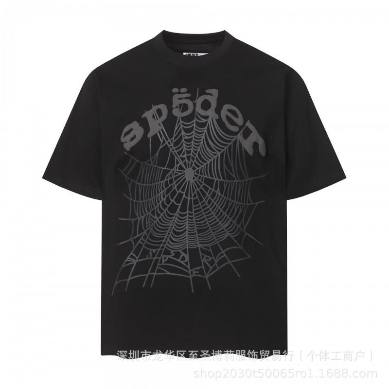 Sp5der 3D Puff Print Graphic Tee Men Loose Fit Cotton Short Sleeve T-Shirt Casual Wear