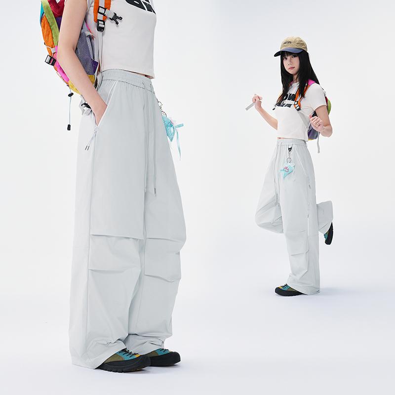 Women's Pants, American Straight Leg Work Pants, Loose Paratrooper Pants, Hong Kong Style Functional Casual Pants