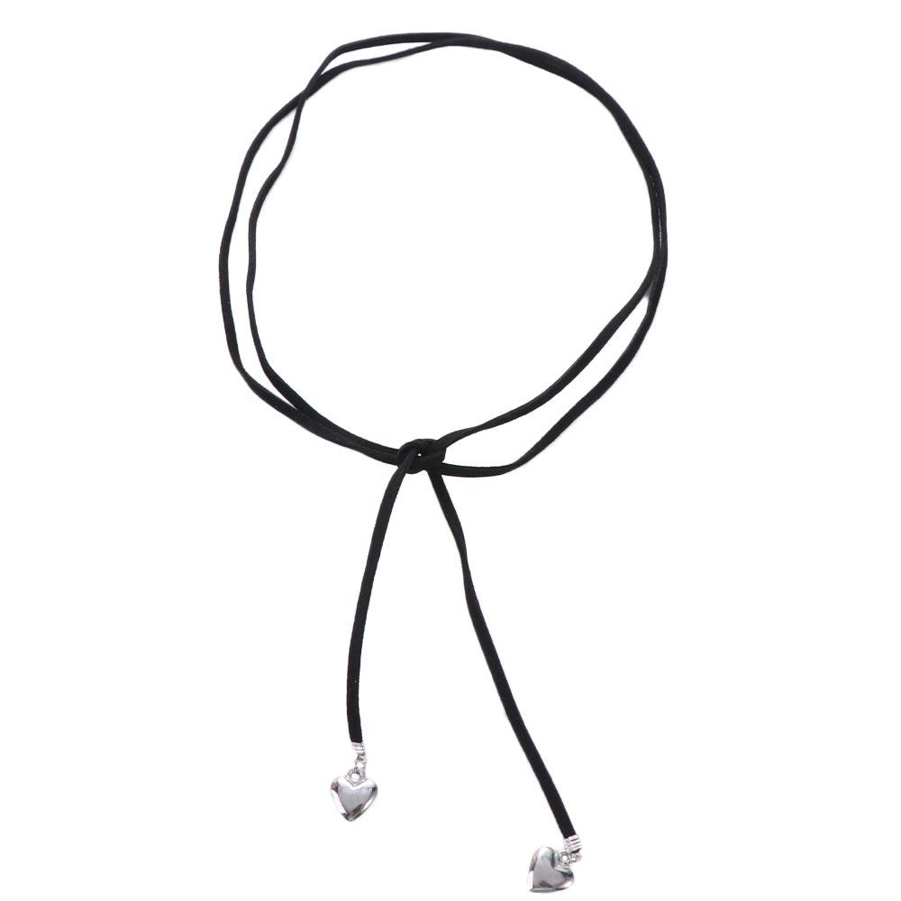 Винтажное ожерелье с подвеской в виде сердца в корейском стиле, ленточное колье Love Choker, ювелирные изделия Y2K