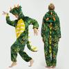 One-piece Cartoon Dinosuar Pajamas Cosplay Costume Halloween Parties Role-Playing Outfit Thick Flannel Sleepwear Winter Warmth Homewear Clothes