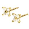 Earrings Ladies Sparkling Four-leaf Clover Lucky Earrings S925 Pure Silver Zircon 18K Gold Plated Compatible with Metal Allergies Leave It On Birthday