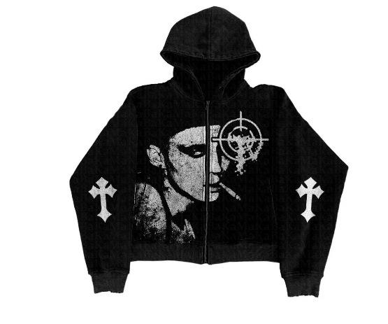 New zipper hooded sweater European and American los angeles california coat top European size