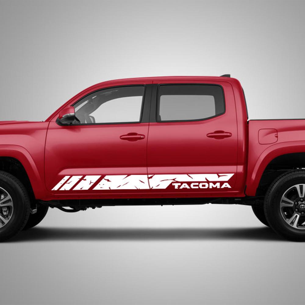 Дверь автомобиля, боковая юбка, полосатые наклейки для Toyota Tacoma Pickup, графический виниловый декор, наклейки на заказ, автомобильный экстерьер