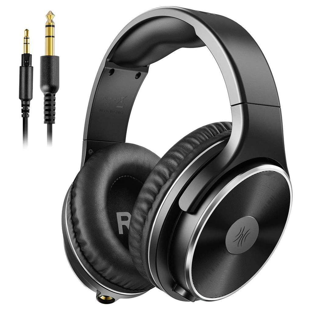 Wired Headphones, Over Ear Headphones with Noise Isolation Dual Jack Professional Studio Monitor & Mixing Recording Headphones for Guitar Keyboard PC