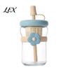 Portable Tea Travel Mug with Filter Glass Straw Cup, Detachable Filter, Macaron Color Flower Water Bottle for Scented Decor, Heat Resistant Mug, Home