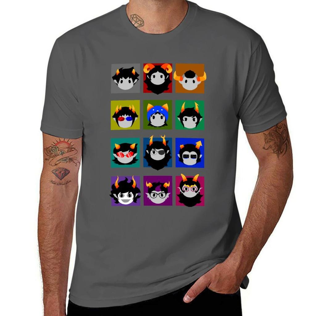2026 Новая Мода Чиби Homestuck Тролли Футболка Мужская Футболки для Мужчин Повседневная Футболка Мужская Роскошная Высокое Качество Удобная Футболка