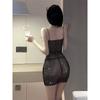 Dot Sequin Slim Mini Dress Sexy Sparkling Diamond Transparent Slim Dress For Women Sheer Tops Mesh Lace Sexy CBS5