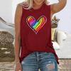 Summer Colorful Love Heart 3D Printed Tank Top Women's Casual Fashion Streetwear Sleeveless O-Neck Vest Camisole Woman Clothing