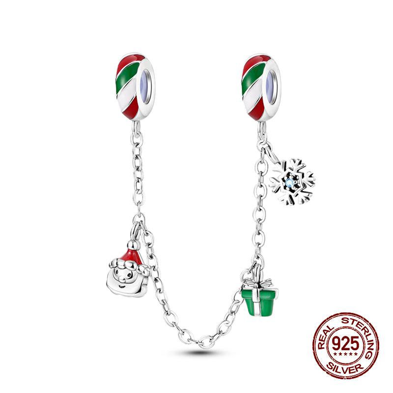 Зимние Шармы Медь Лось Медведь Санта Клаус Шармы Бусины Подходят для Оригинальных Браслетов Для Женщин Сделай Сам Праздничные Ювелирные Изделия Подарки