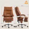 Ergonomic Office Chair PU Office Chair With Inflatable Lumbar Support Reclining Backrest Adjustable Height Brown
