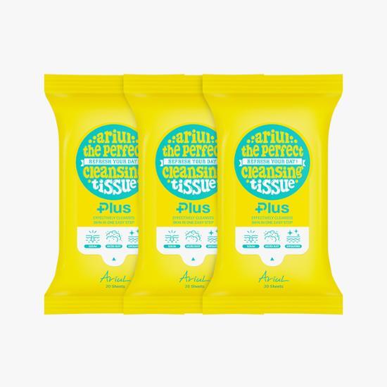 ARIUL Идеальная очищающая салфетка Plus Triple Plan (20 листов x 3 упаковки)