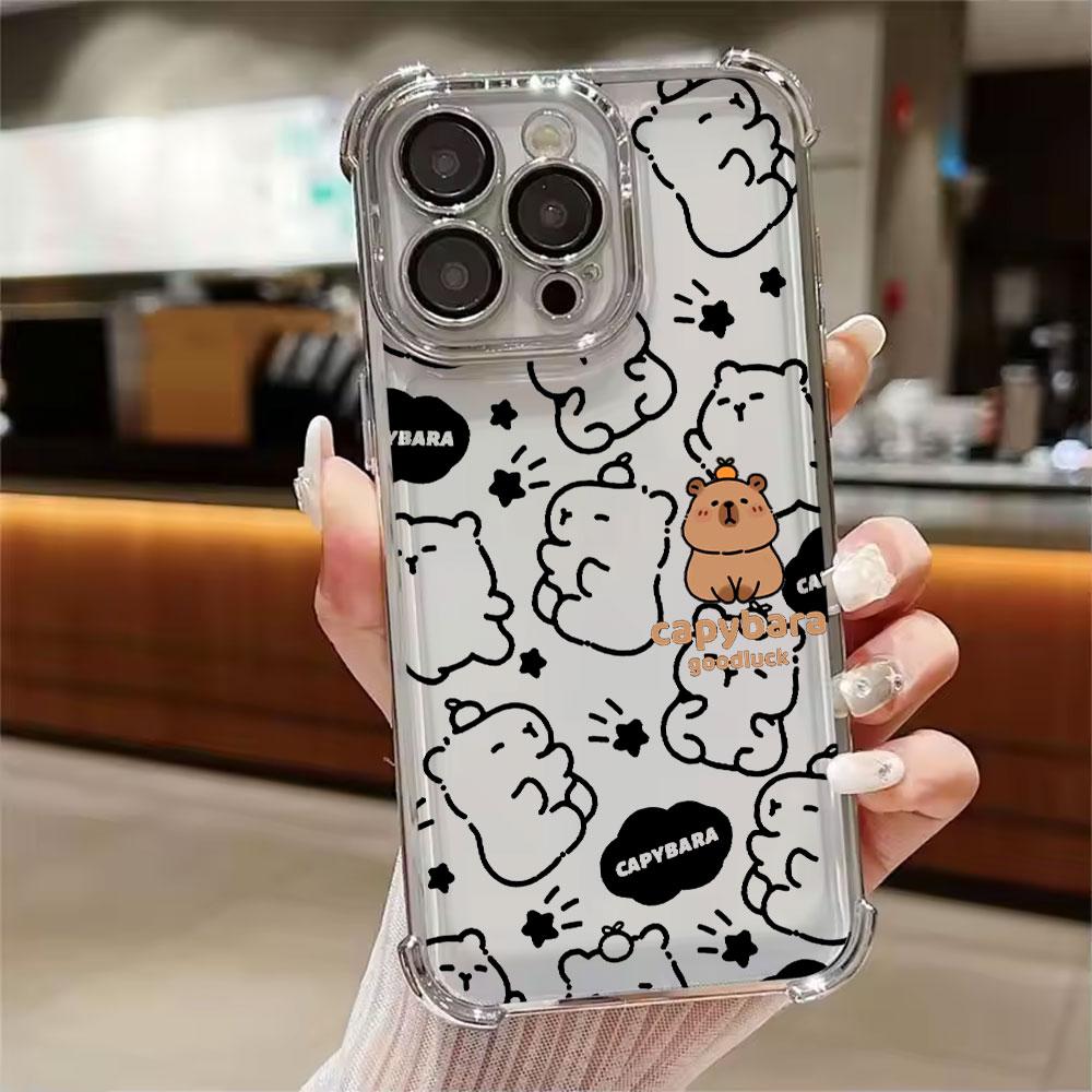 Cute Little Capybara Phone Case For Xiaomi 15T 14T 13 Pro 15 F8 Ultra Poco X7 F7 Pro X3 X5 X6 F5 M7 Soft Shockproof Clear Cover