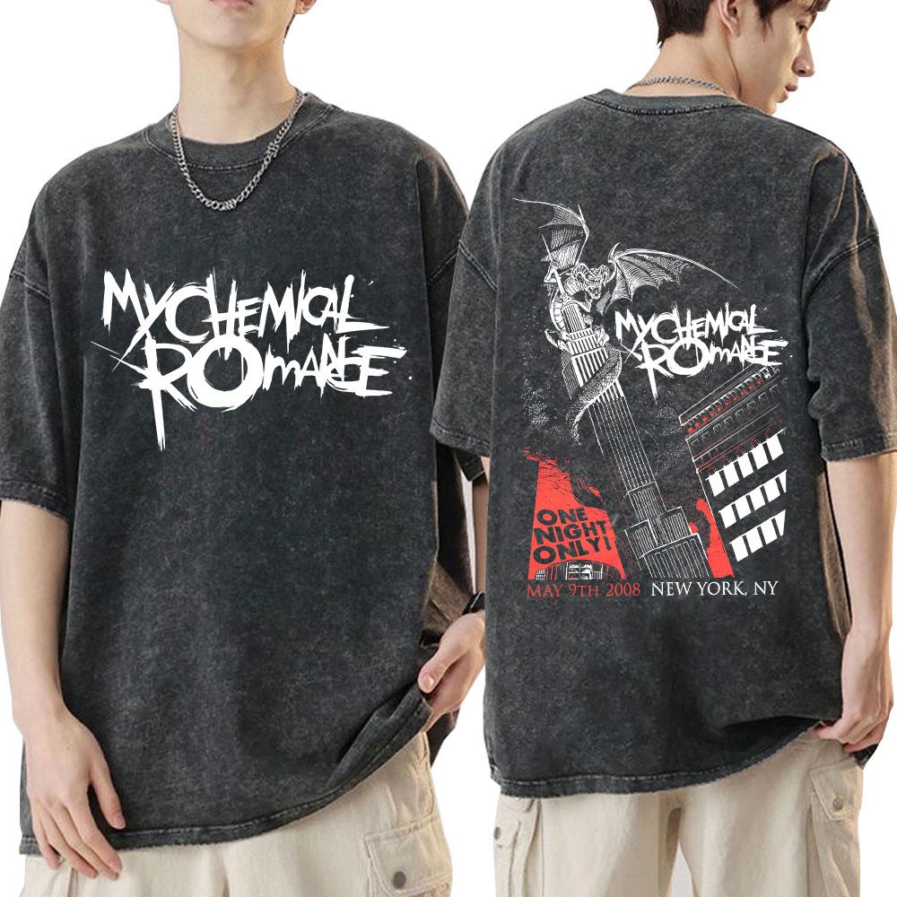 My Chemical Romance Long Live The Black Parade Мерч с тура Постиранные футболки Мужские Женские Готическая Панк-группа Оверсайз футболки