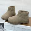 Цзюй Цзинъи кожаные модные зимние сапоги на толстой подошве женские новые зимние нескользящие теплые короткие сапоги с большим носком