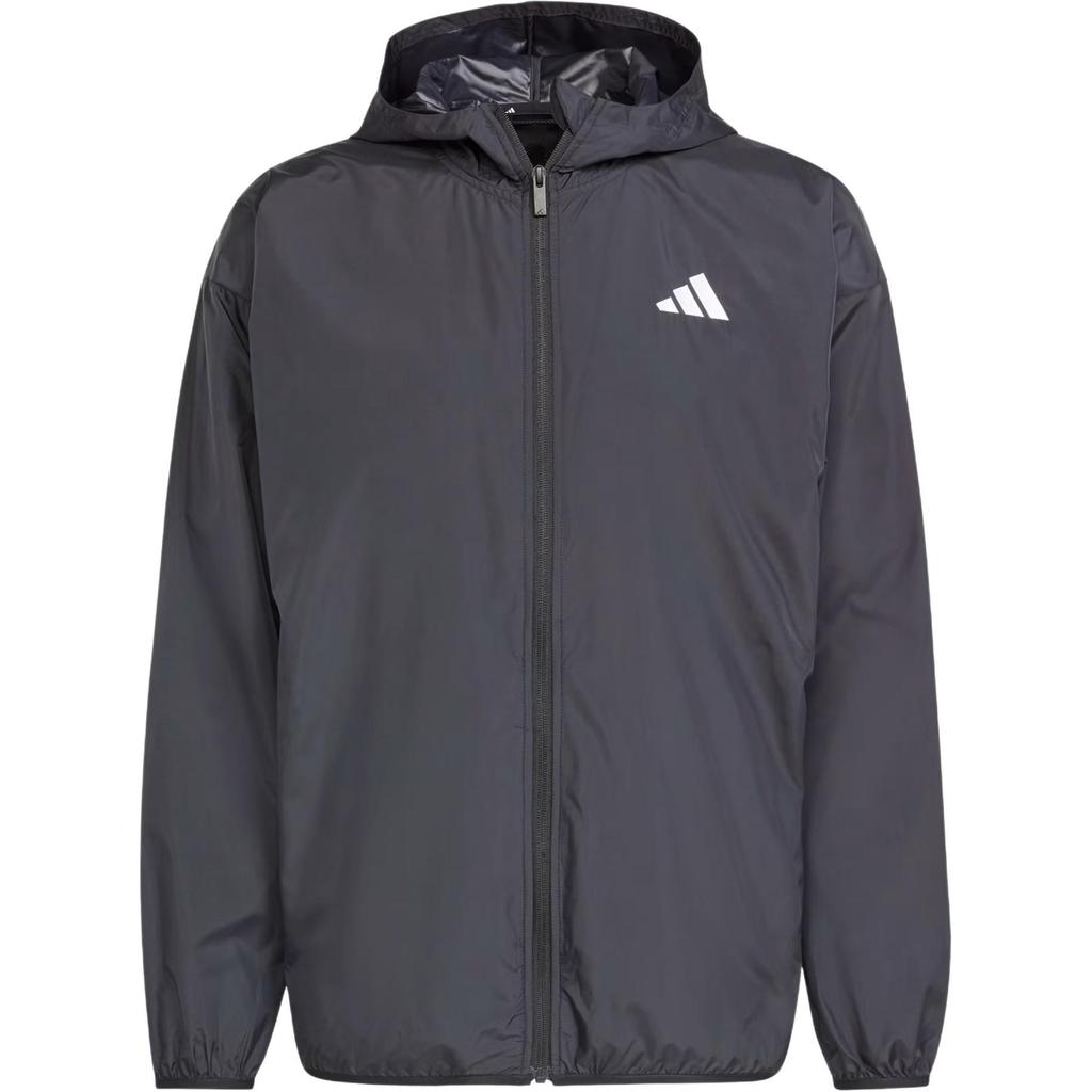 adidas ESSENTIALS Спортивная одежда Ветровка С большим логотипом Ткань Куртки и пальто Мужская Черный/Белый JF3687