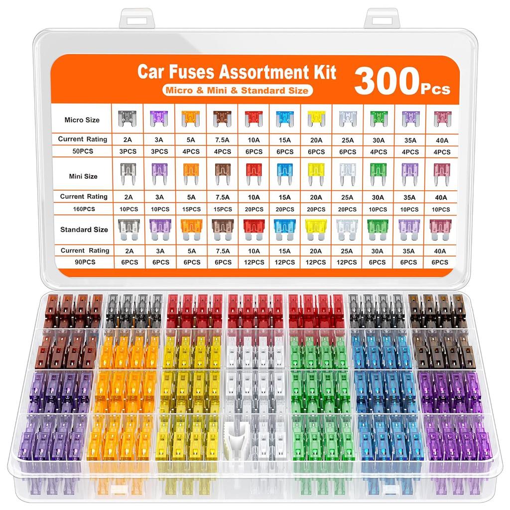 Car Fuse Assortment Kit Mini Blade Fuses Automotive Standard Auto Fuses Micro Puller Replacement for RV Camper Boat Truck Circuit Breaker 6