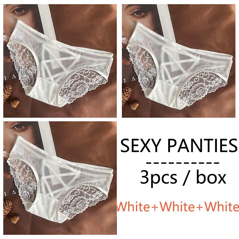 DKGEA Panties Sexy Low-Rise Briefs Lace Women Underwear Transparent Underpants