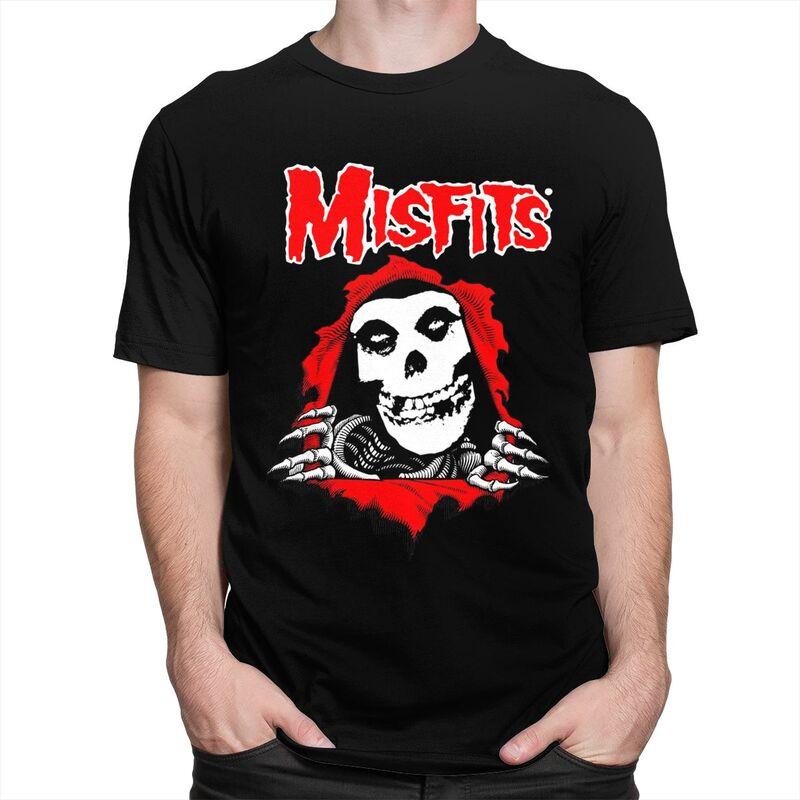 Мужские футболки на заказ в стиле Хоррор Панк Рок Misfits с черепом, футболки из чистого хлопка, футболки с коротким рукавом