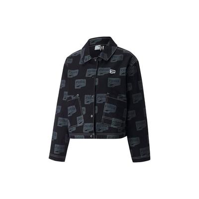 Downtown Series Logo Print Double Pocket Однобортная куртка женская куртка черного цвета 537639-01