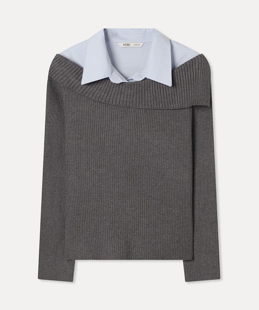 MIXXO Свитер с открытыми плечами и воротником_Miwkafv21T Miwkag36Qt