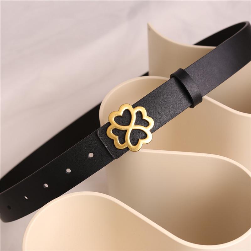 Women S Black Genuine Leather Belt Simple Versatile All Season