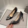 White High Heels Women's 2025 New Rhinestone Pointed Thin Heel Design Sense Niche French Small High Heel Single Shoes Women