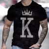 3d King Print Men's T-Shirt Summer Casual Short Sleeve Tees Top Fashion Street Oversized Mens   Vintage T-Shirts For Men