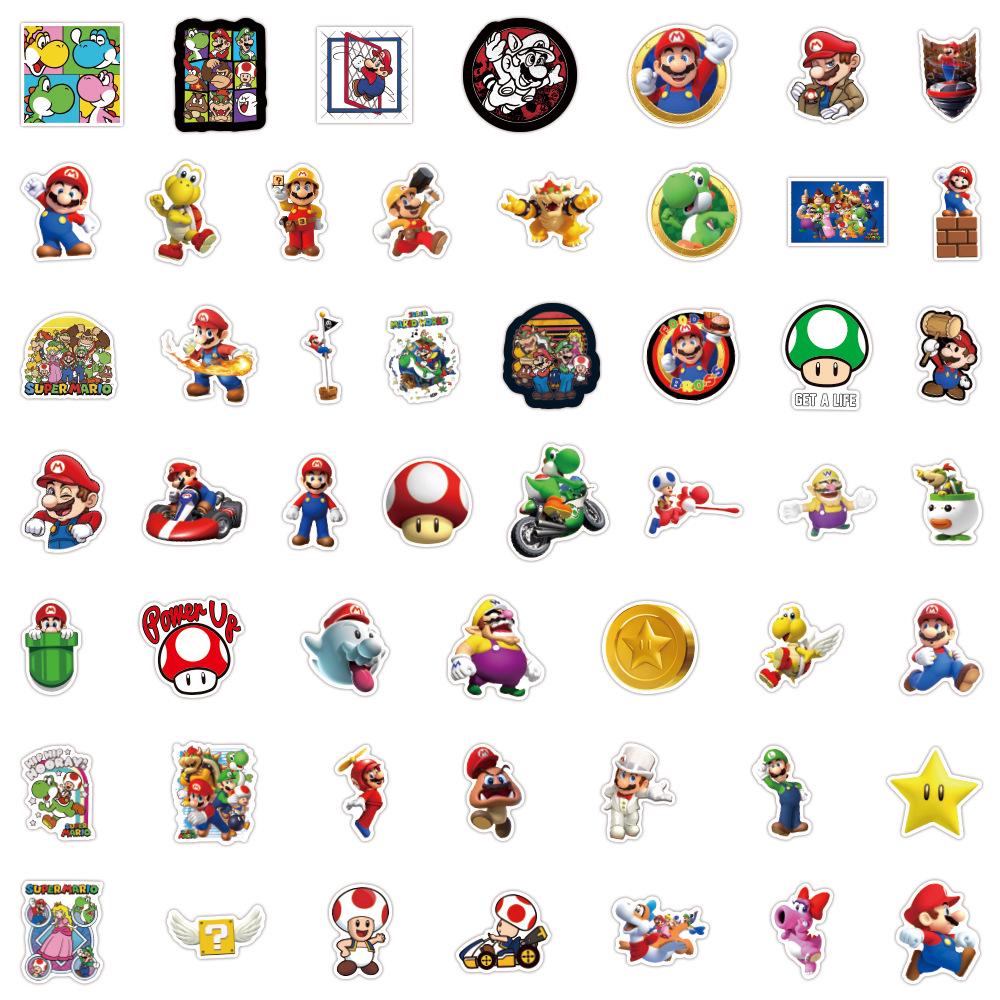 100 Classic Super Mario Cartoon Graffiti Stickers for Car, Luggage, and Cup